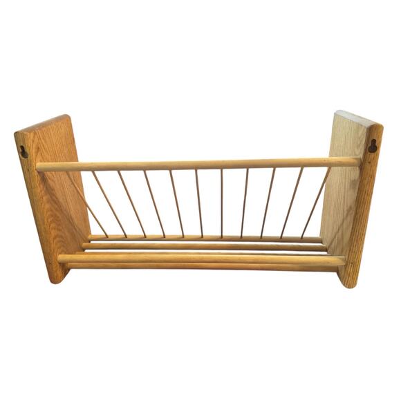 Vintage Midcentury Modern MCM Wooden CD Book Storage Rack Wall Mount or Tabletop - Picture 4 of 5